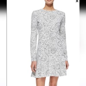 Tory Burch Long-Sleeve Doodle-Print Dress